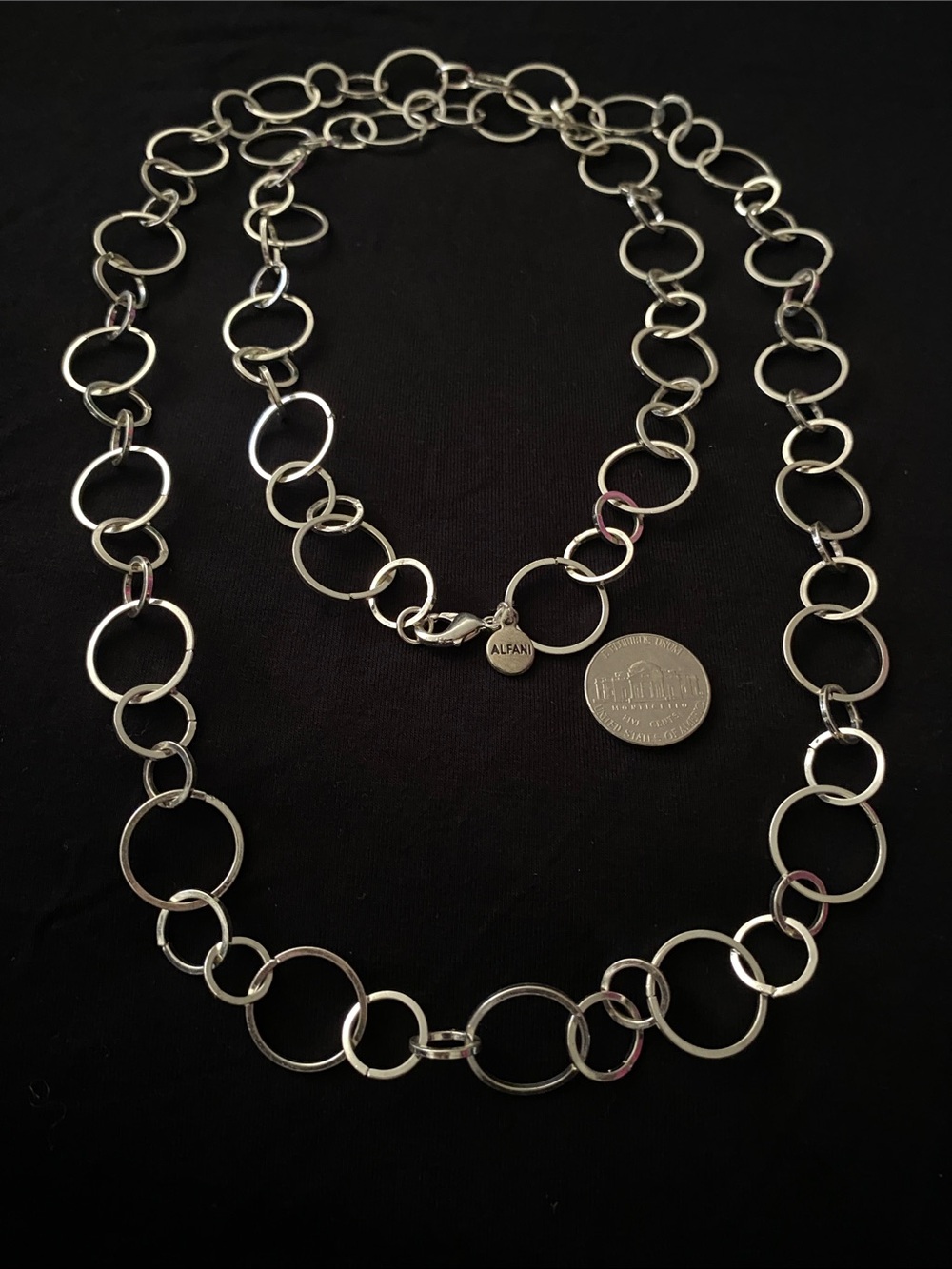 Alfani Silver Open Circle Link Necklace